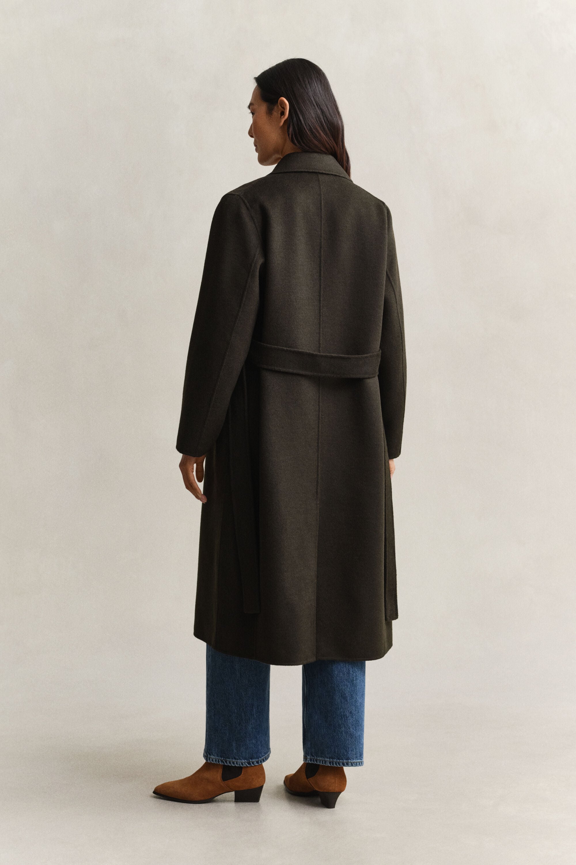 Manteau cousu main avec ceinture