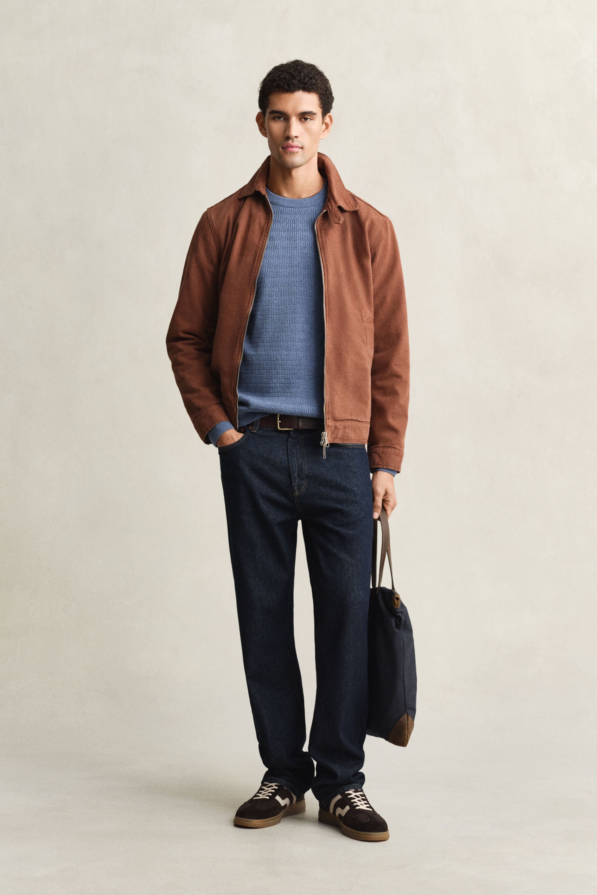 Pull col rond en maille torsadée