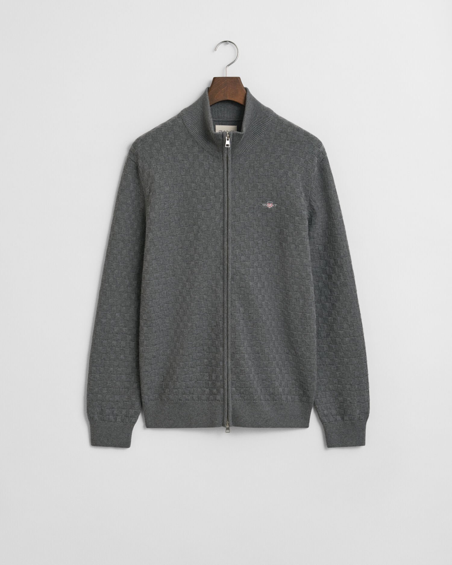 Pull zippé texturé