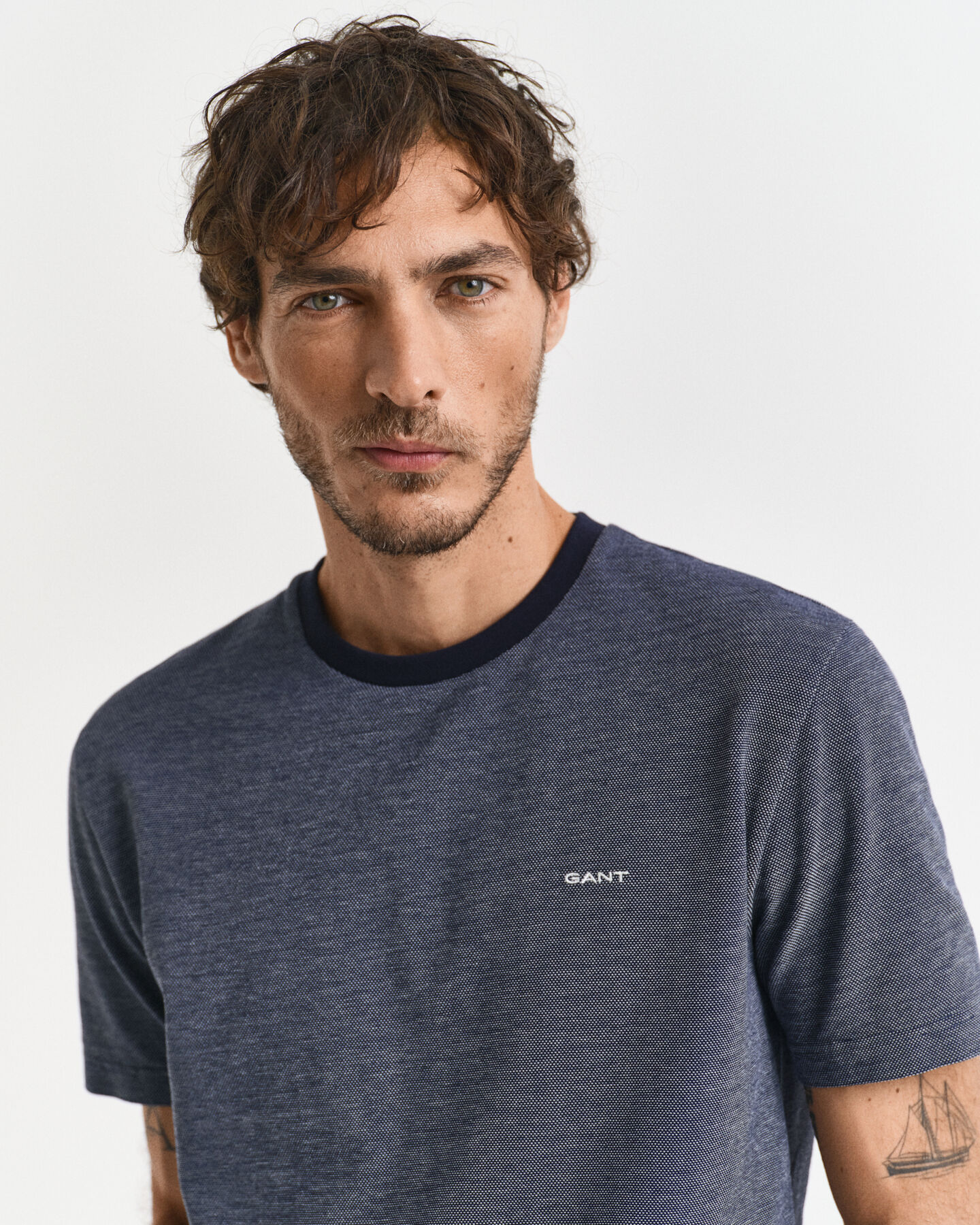 T-shirt en coton Oxford quadricolore