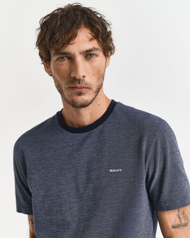 T-shirt en coton Oxford quadricolore