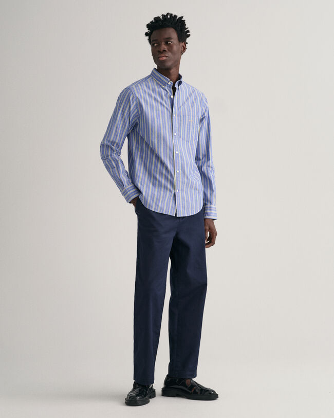 Chemise regular fit en popeline à rayures