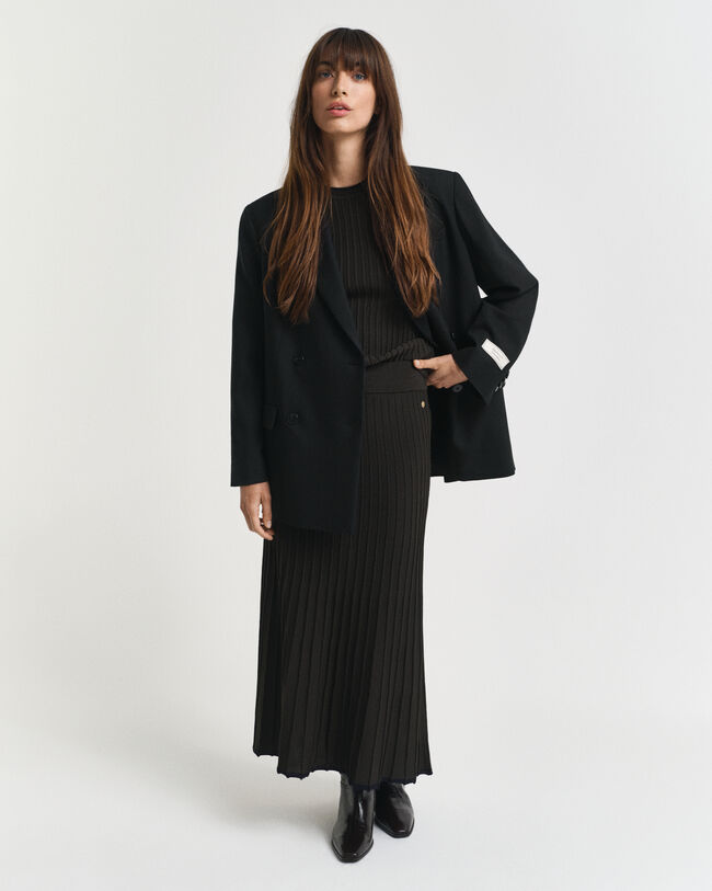 Jupe en maille côtelée contrastante