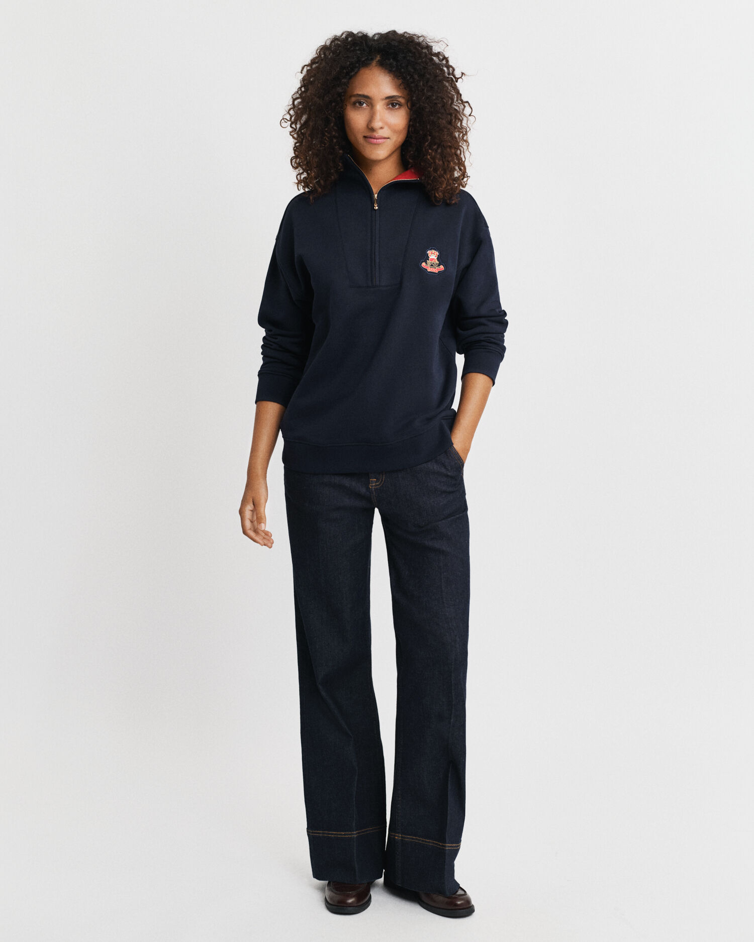 Sweat-shirt à demi-zip Crest Badge