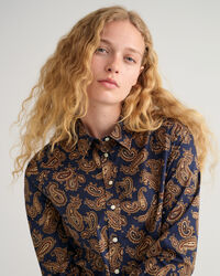 Chemise regular fit en voile de coton Paisley