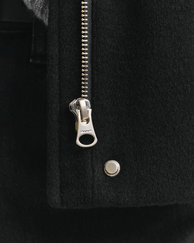 Veste courte zippée en laine