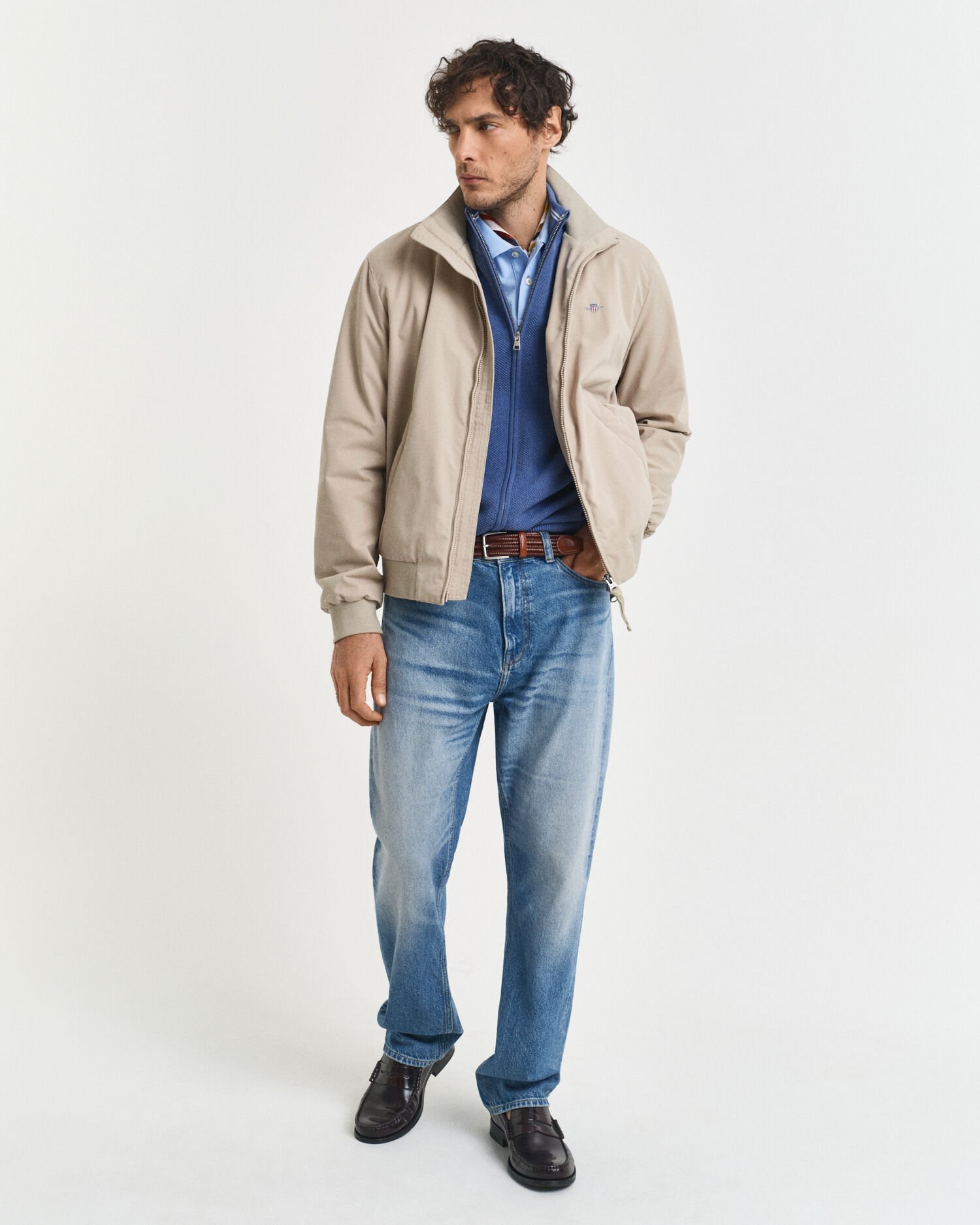 Cardigan zippé en coton piqué