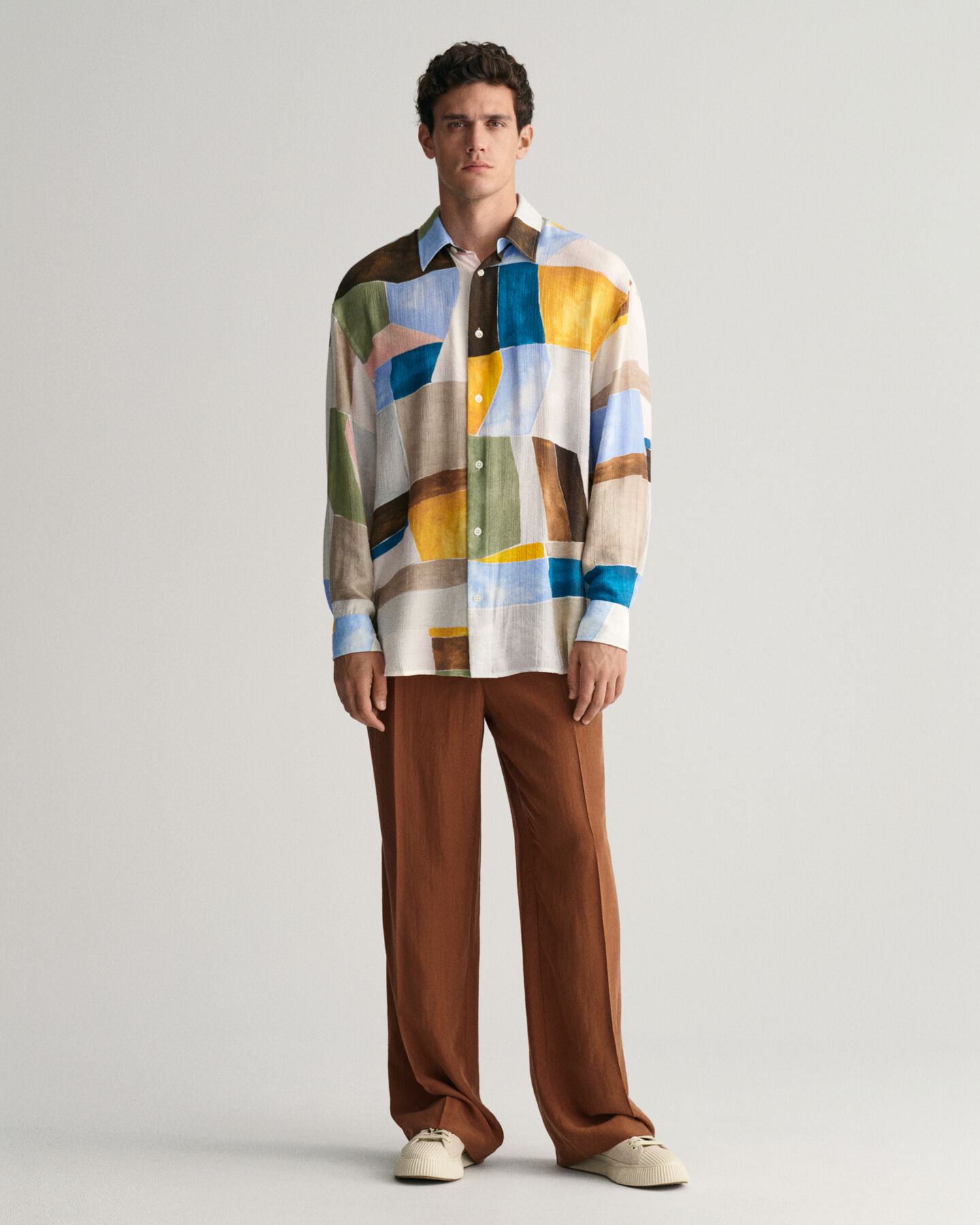 Pantalon de costume relaxed fit en soie