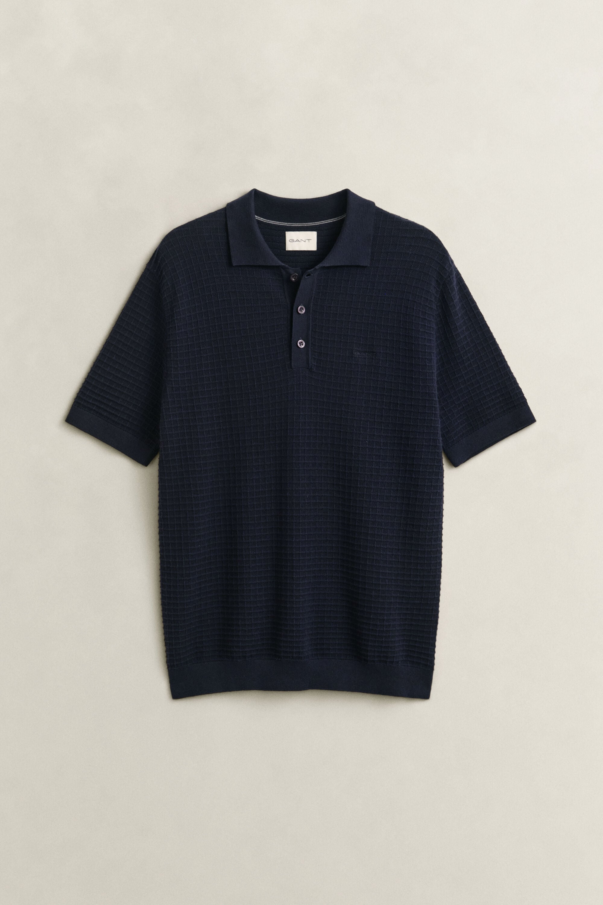 Pull façon polo texturé