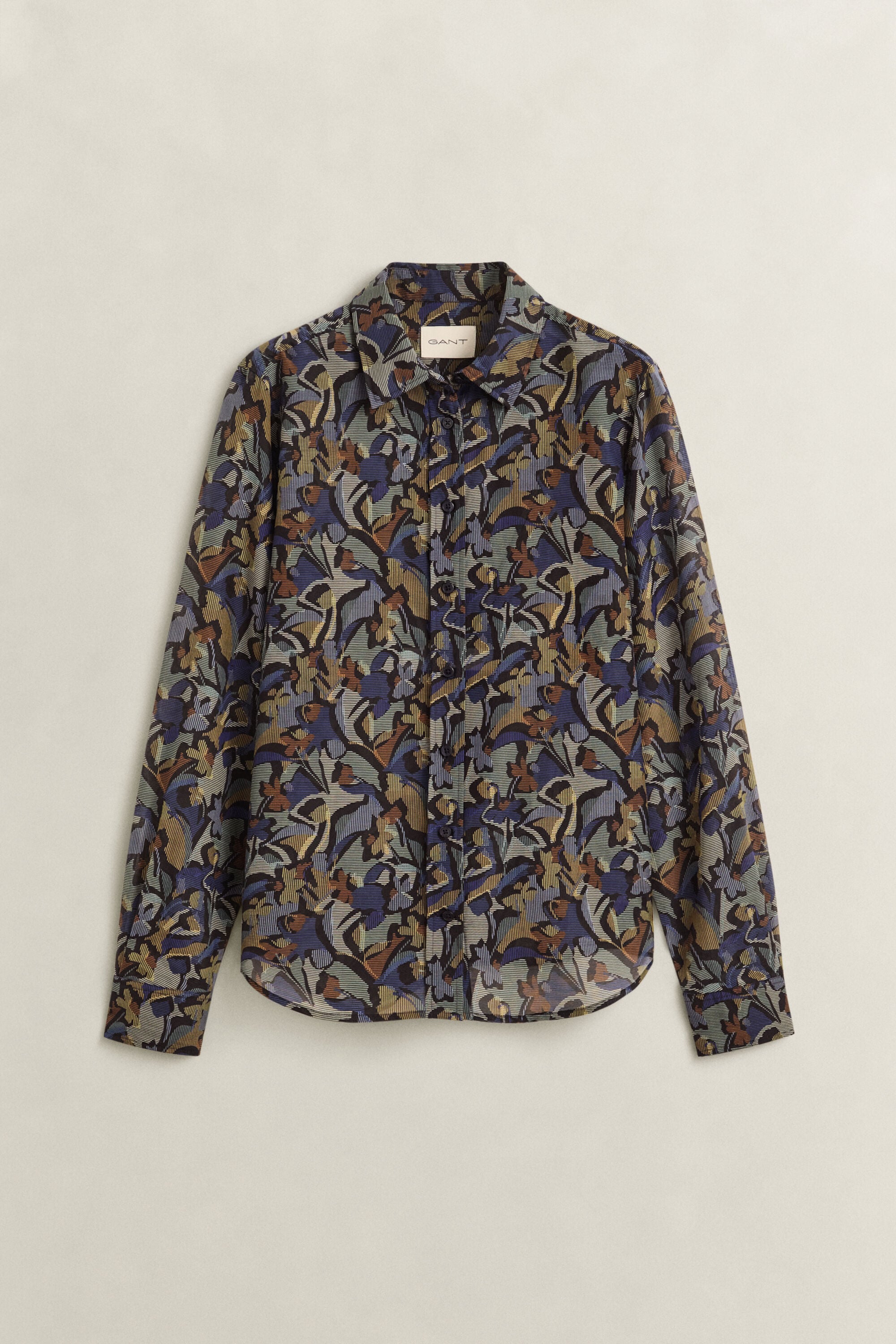 Chemise en coton et soie à motif imprimé