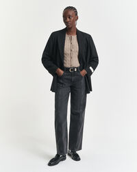 Cardigan en maille de coton stretch à torsades