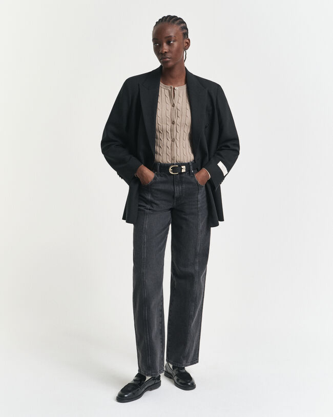 Cardigan en maille de coton stretch à torsades