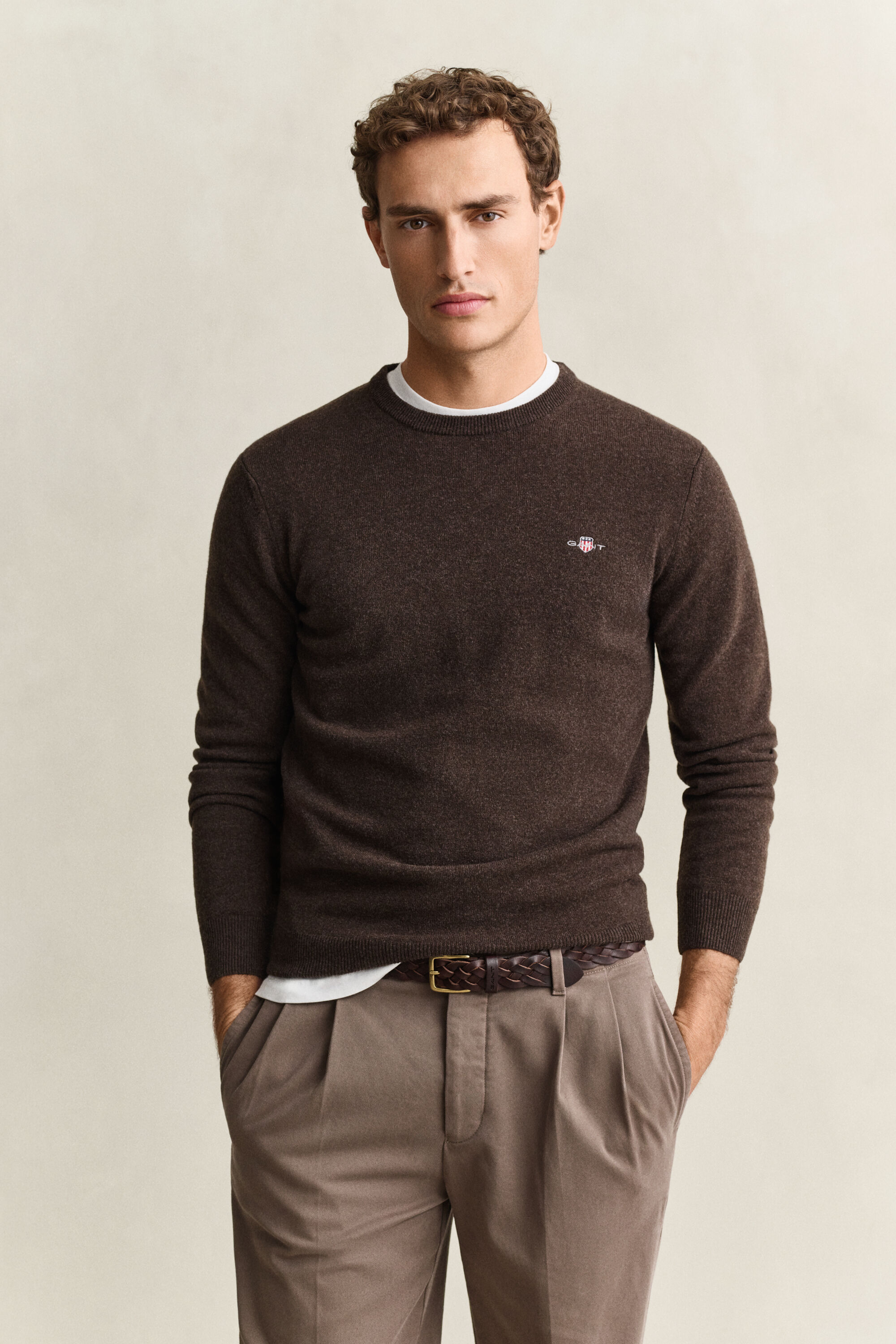 Pull col rond en laine d’agneau