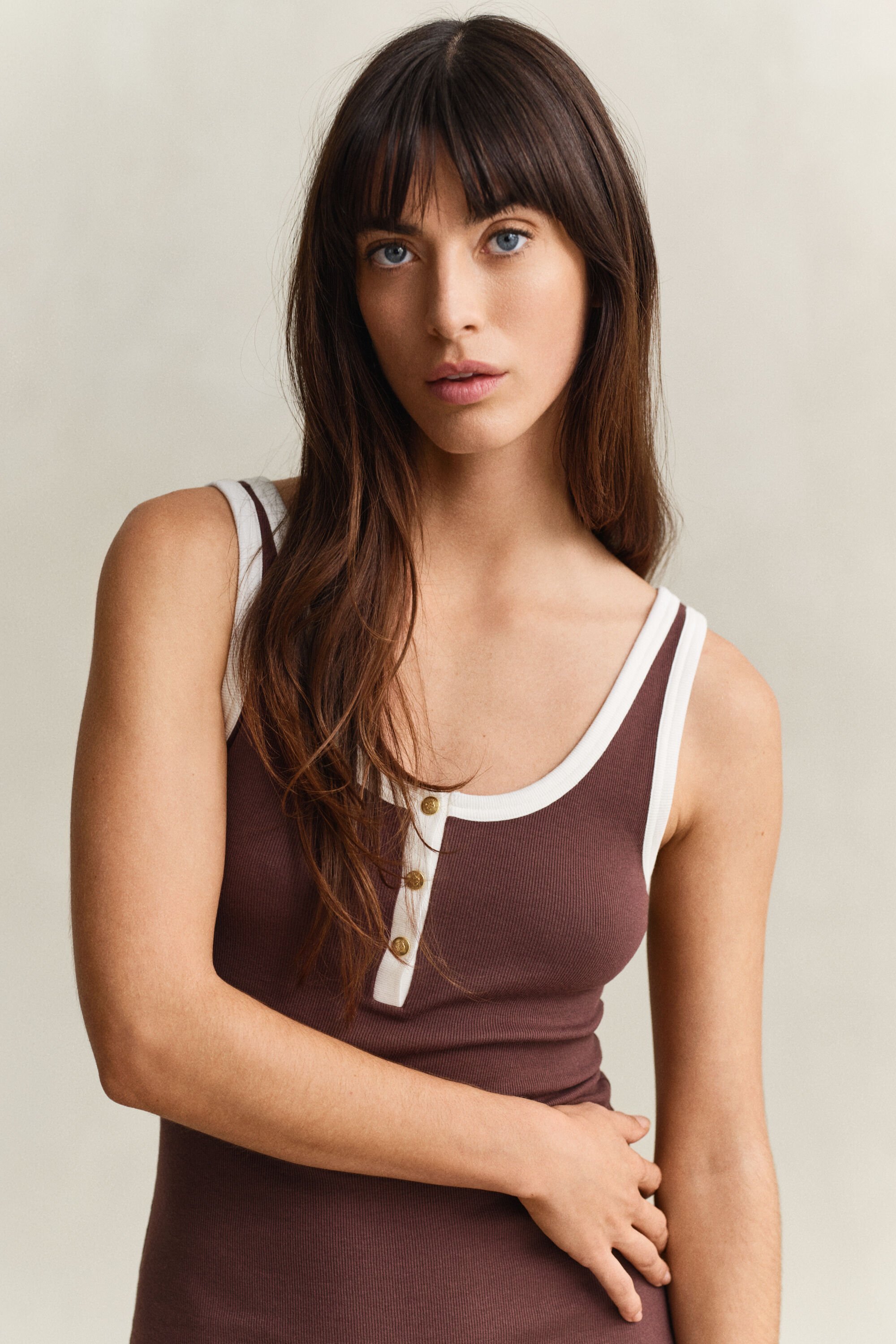 Robe débardeur côtelée