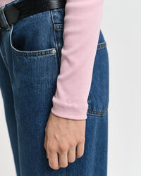 Haut col roulé côtelé à manches longues