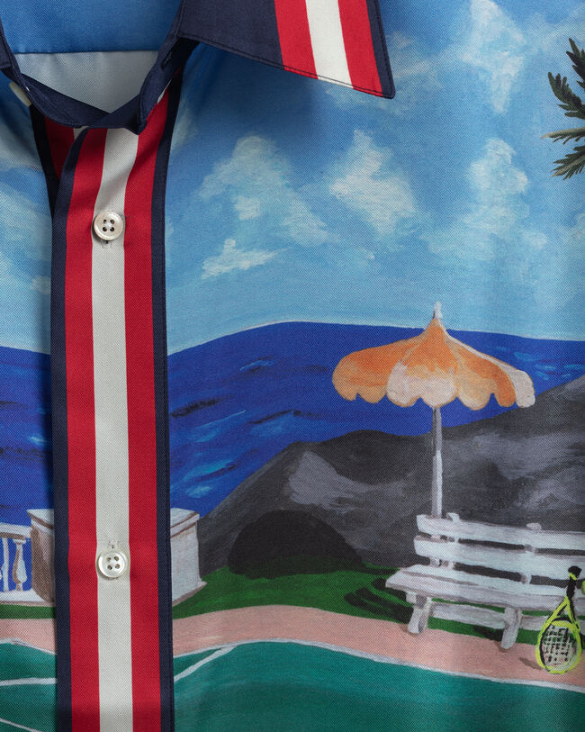 Chemise relaxed fit en soie à manches courtes Scenery