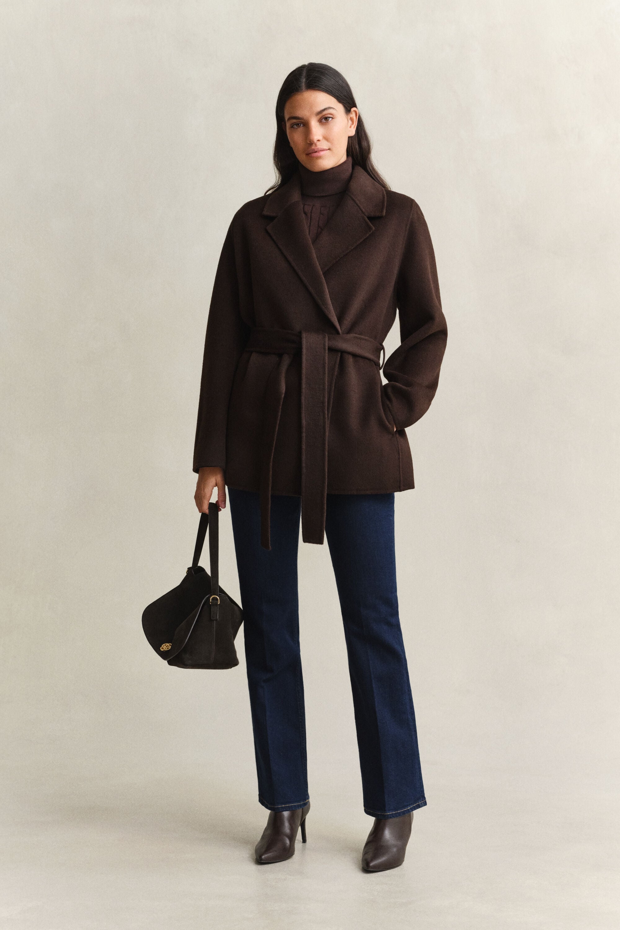 Veste cousue main avec ceinture