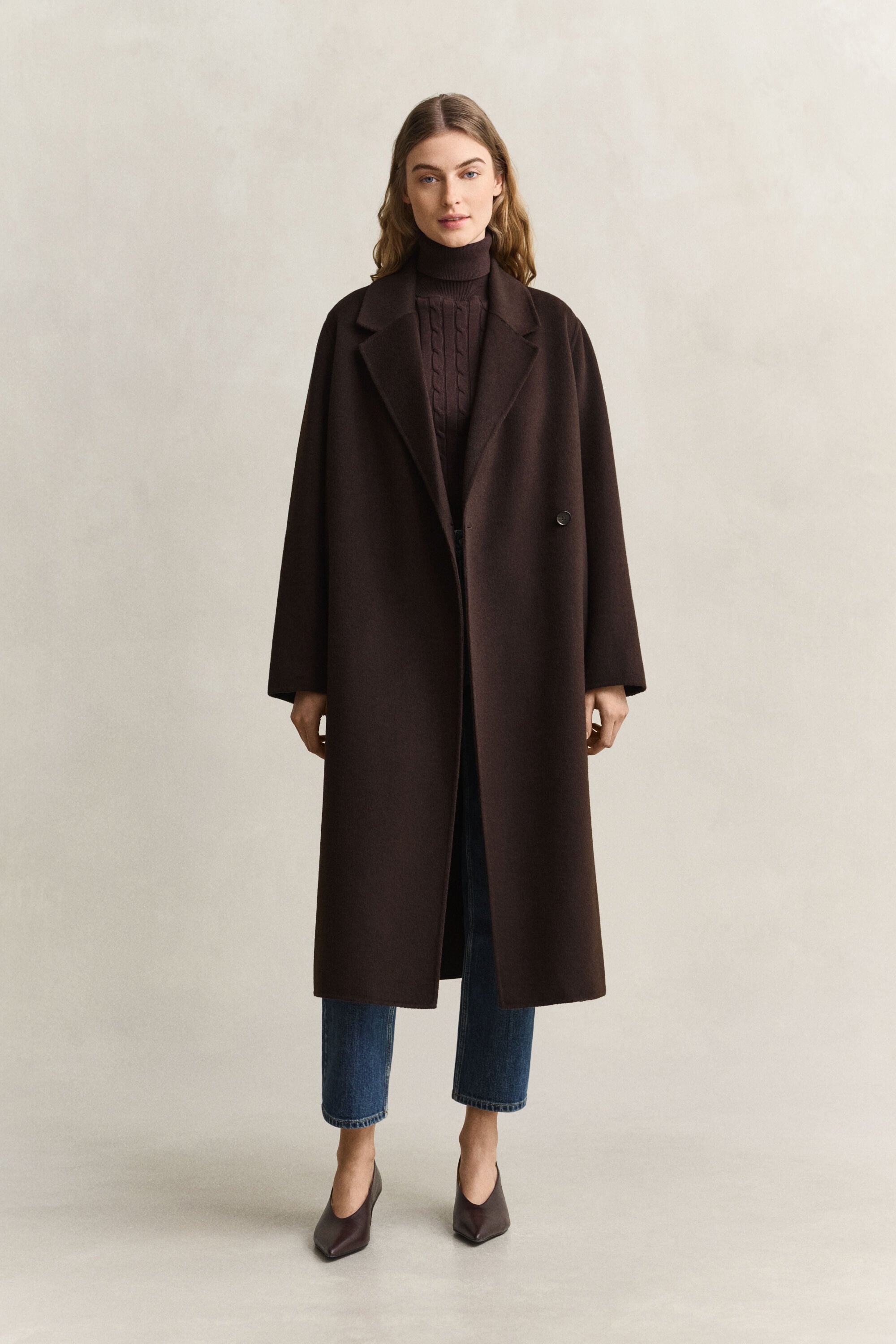 Manteau cousu main avec ceinture