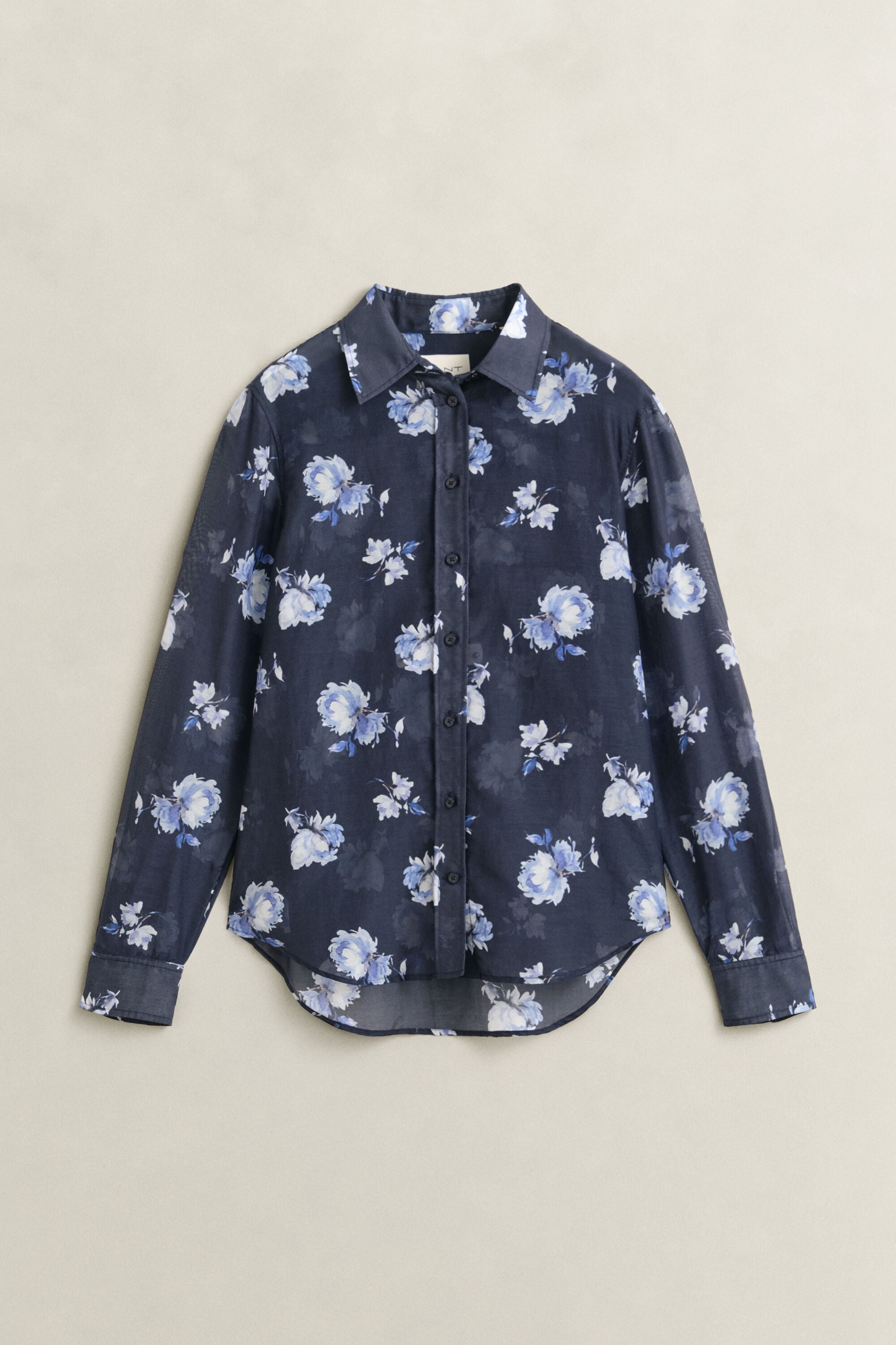 Chemise en coton et soie à imprimé floral