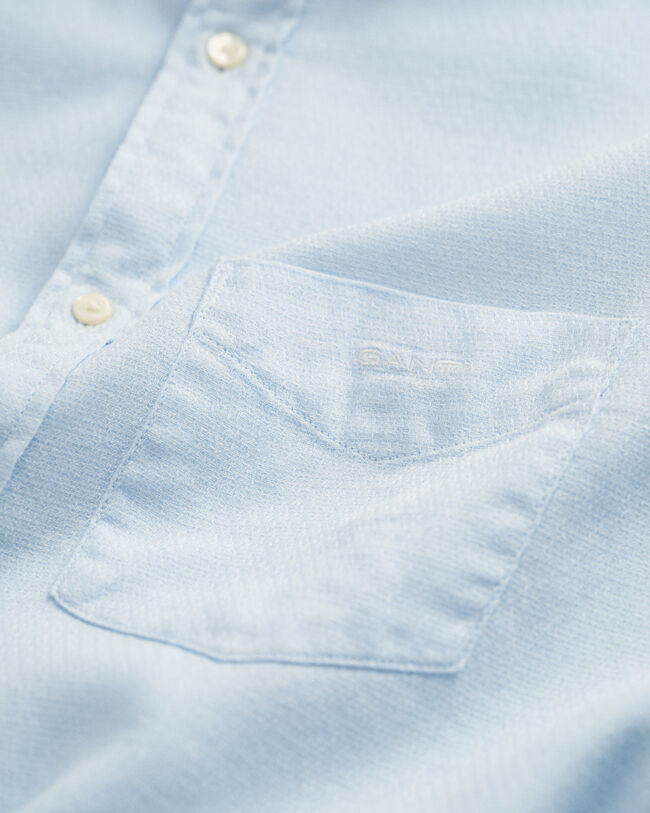 Chemise regular fit textur&eacute;e en coton et lin