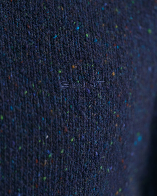 Pull ras du cou en laine mouchet&eacute;e