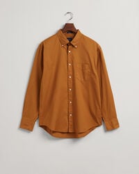 Chemise relaxed fit en coton Oxford teint en pi&egrave;ce