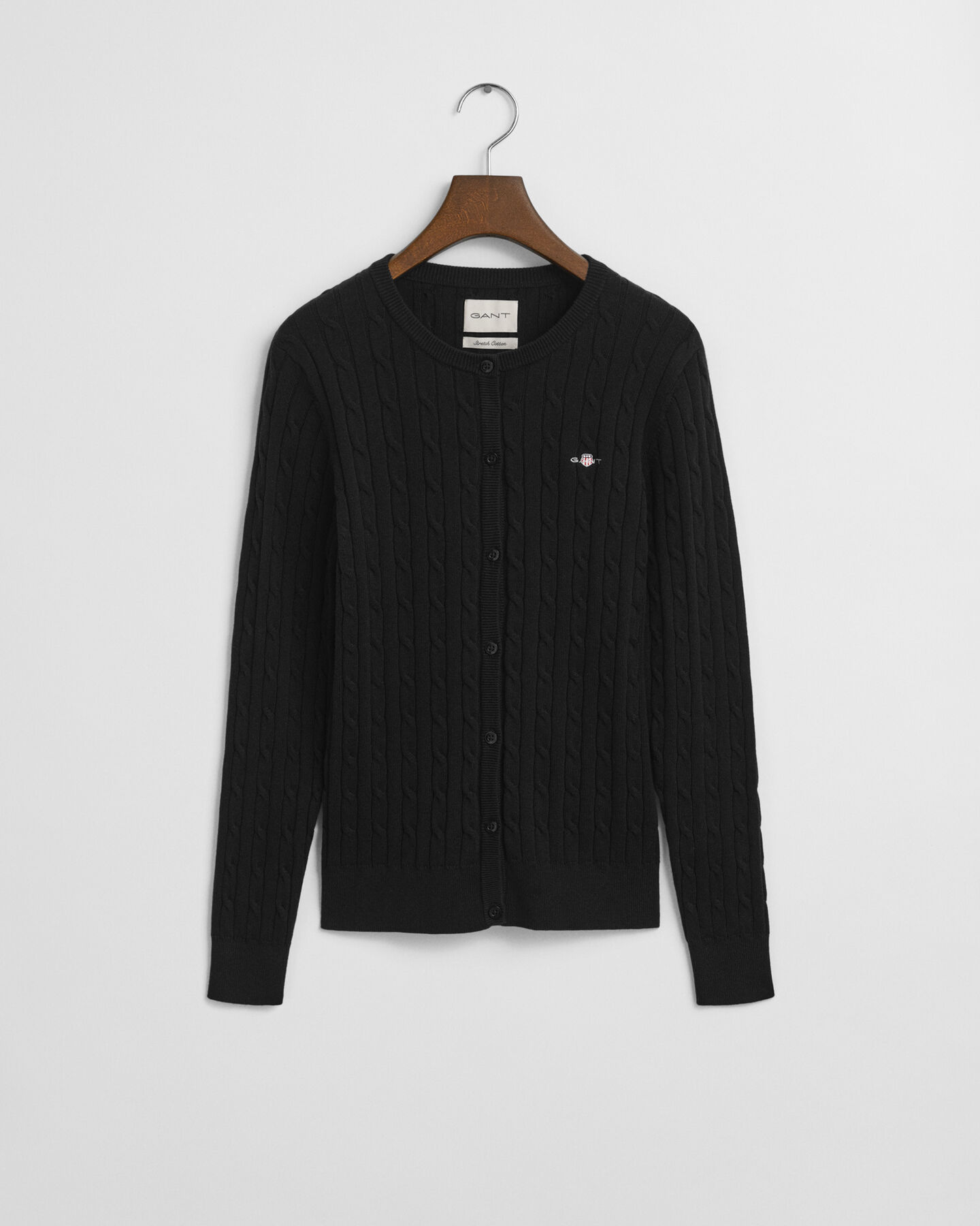 Cardigan en maille de coton stretch à torsades