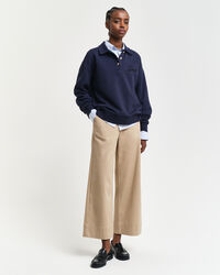 Pantalon court jambes larges en coton