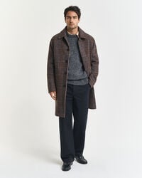 Pull col rond en laine mélangée mouchetée