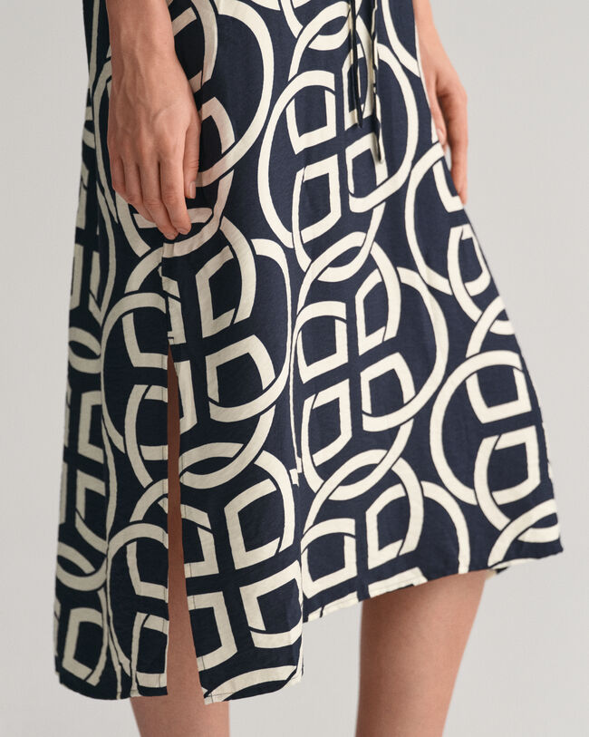 Caftan à manches courtes avec imprimé Monogram