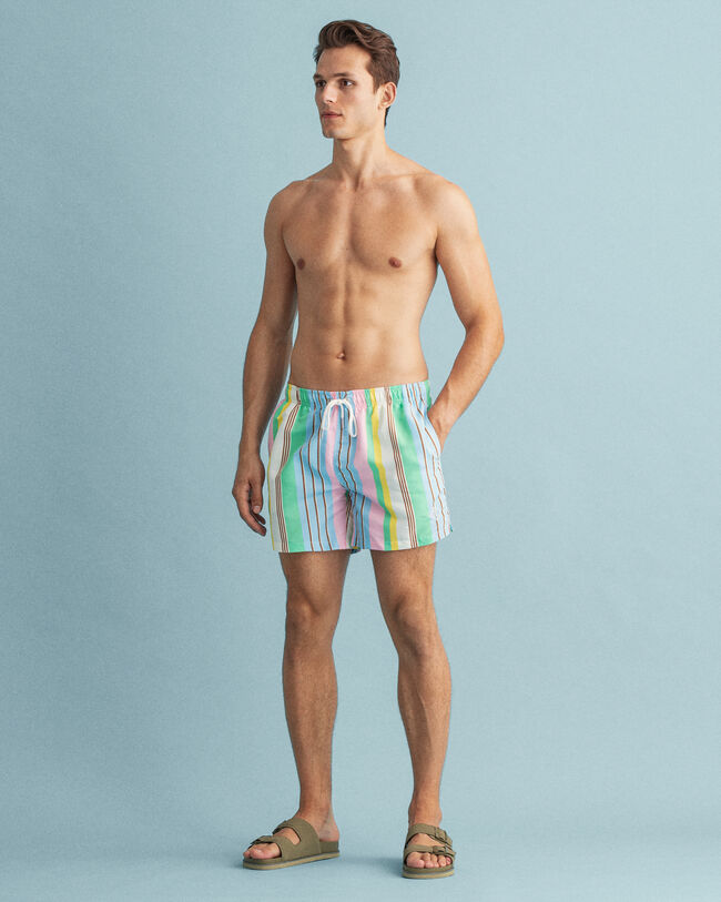 Short de bain classic fit &agrave; rayures
