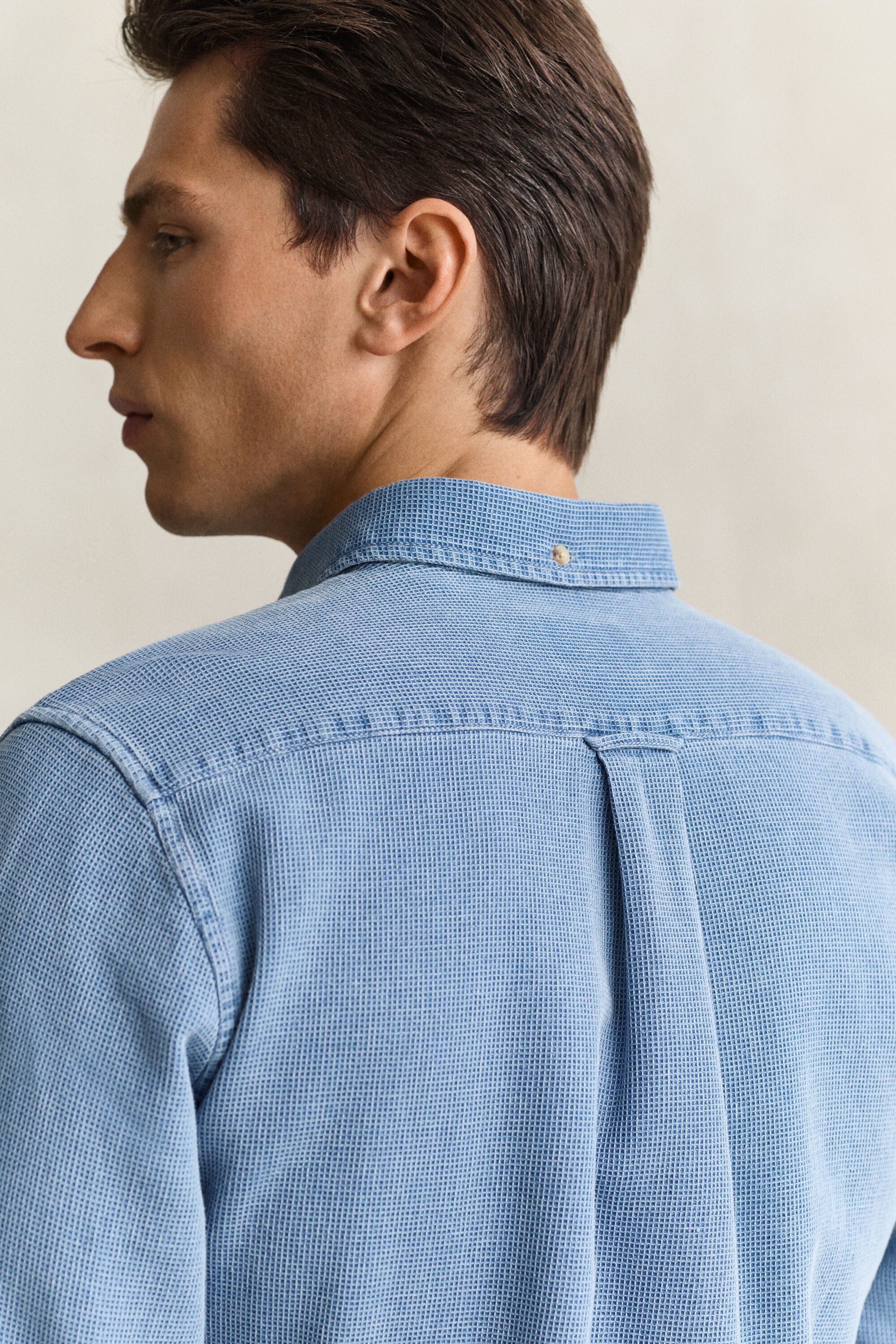 Chemise indigo gaufrée