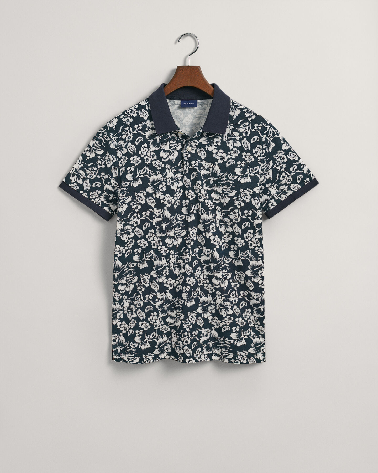 Polo en coton piqué à imprimé floral