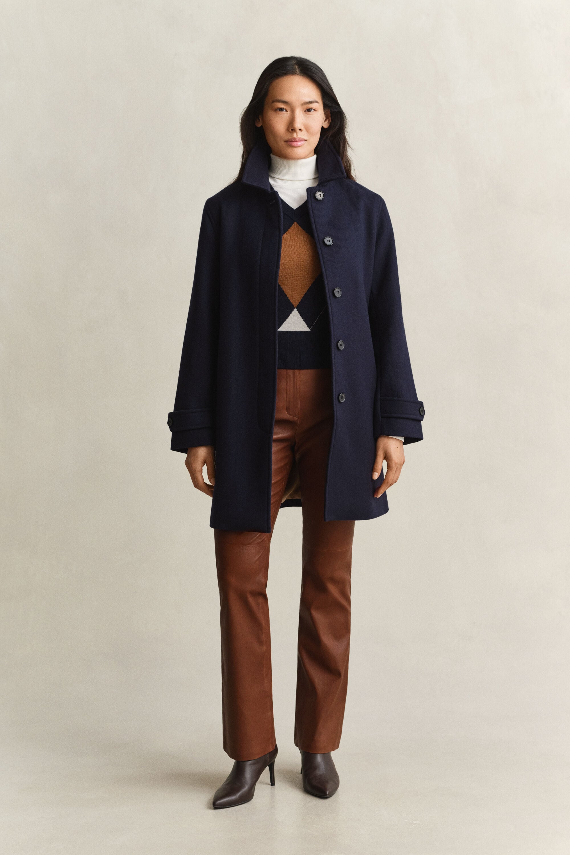 Pull sans manches en laine tricotée avec motif argyle
