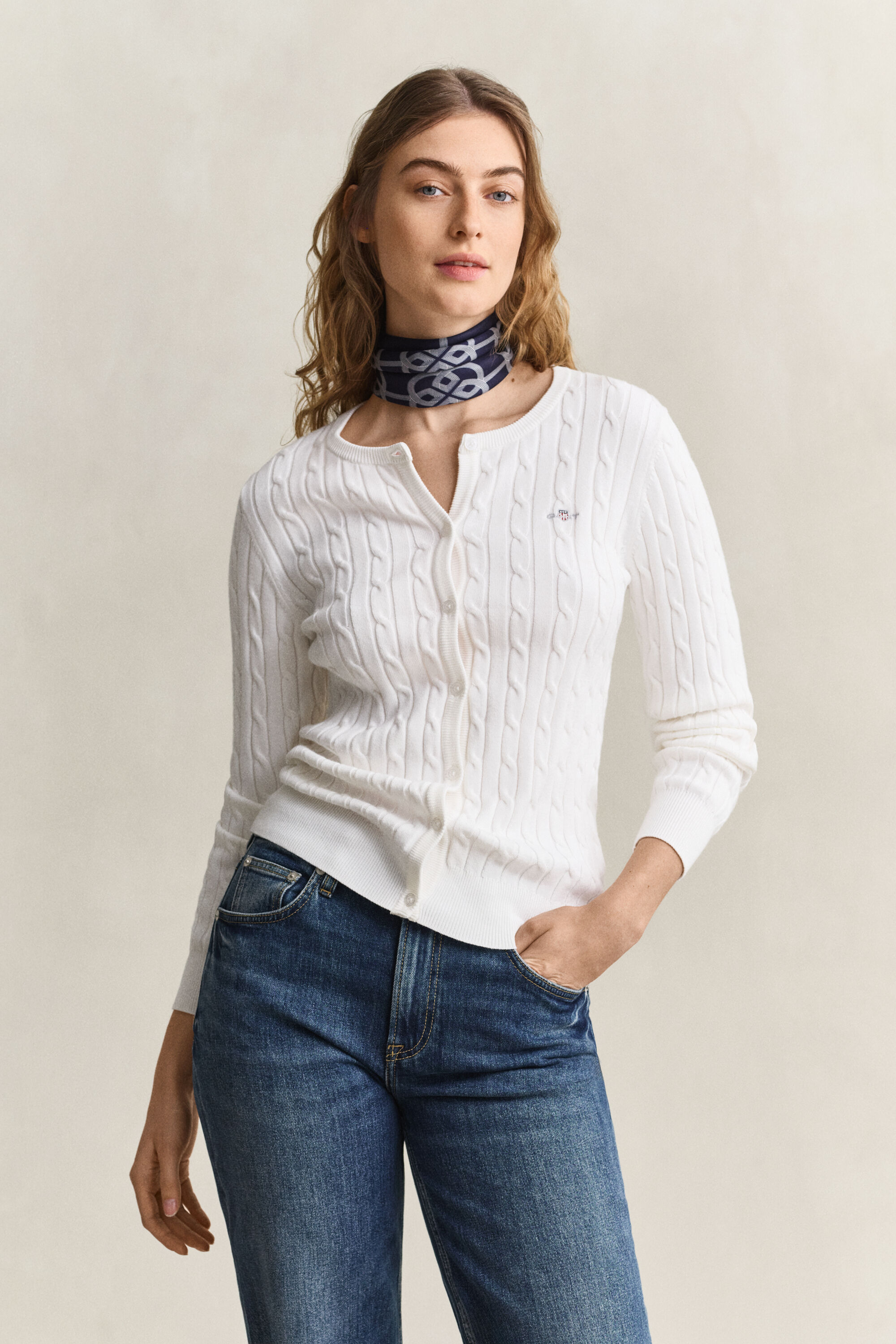 Cardigan en maille torsadée
