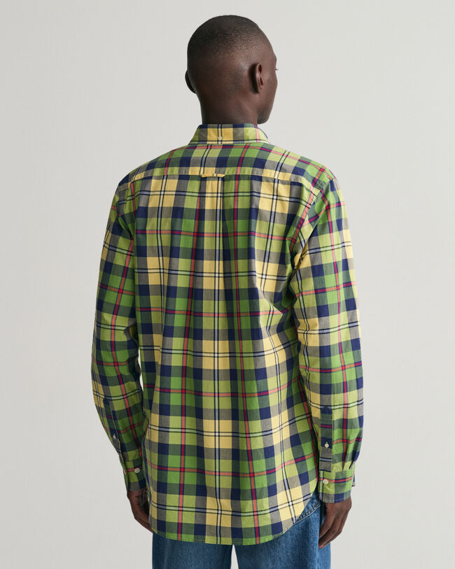 Chemise regular fit en popeline &agrave; grands carreaux