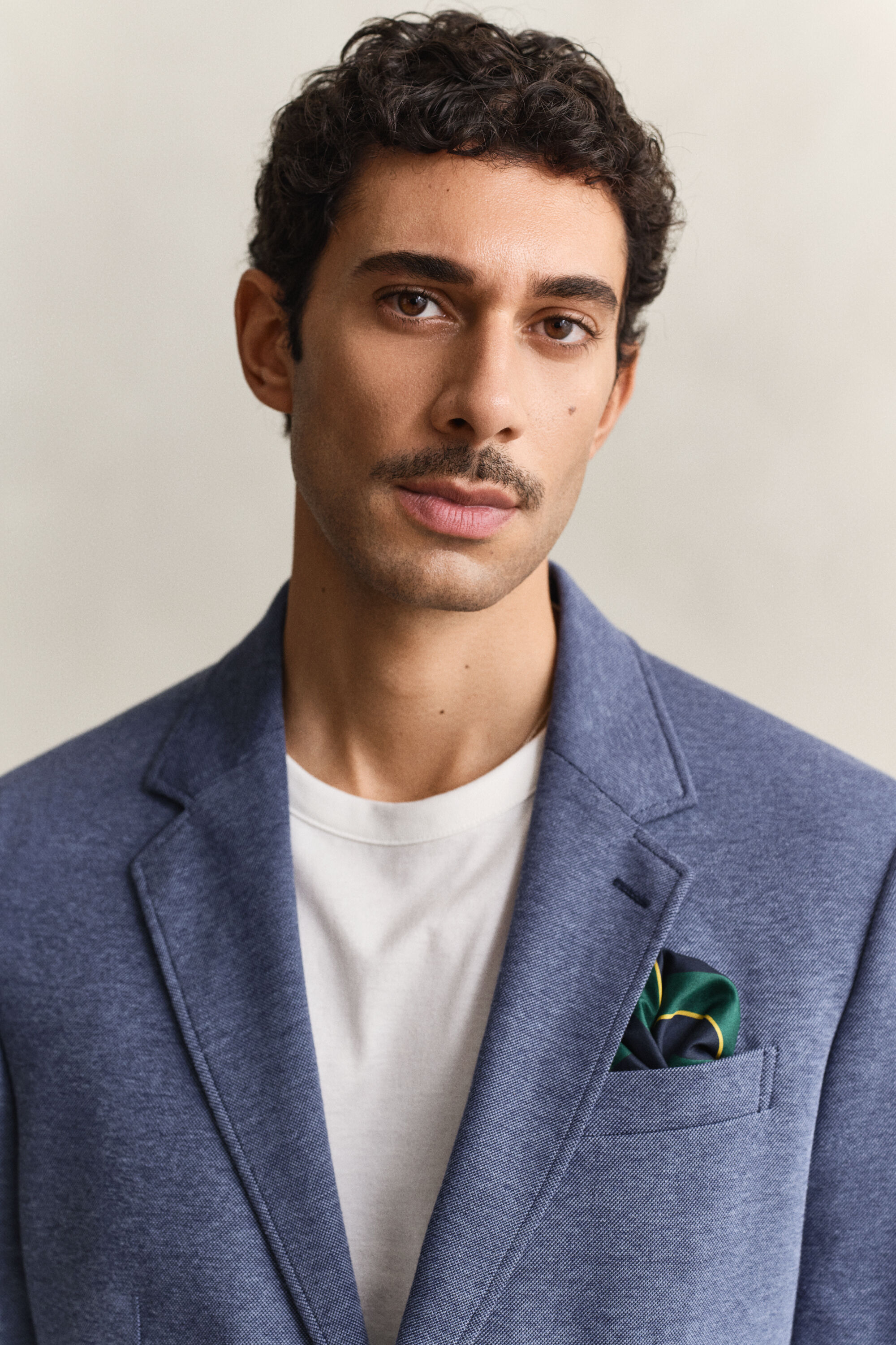 Veste blazer en jersey piqué bicolore