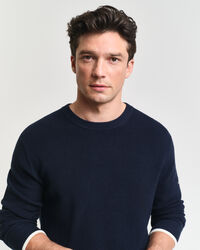 Pull ras du cou en coton côtelé