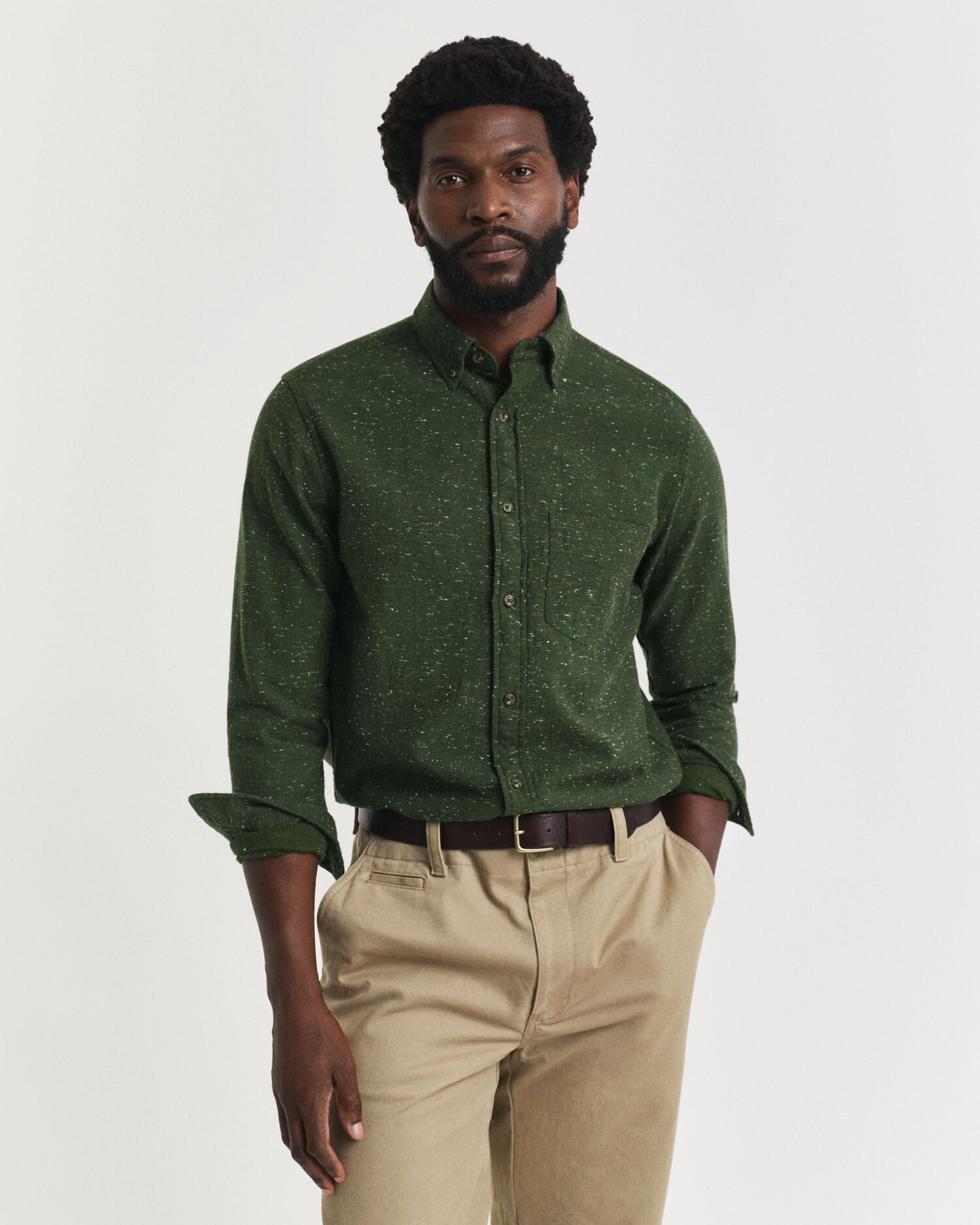Chemise coupe regular en flanelle mouchetée