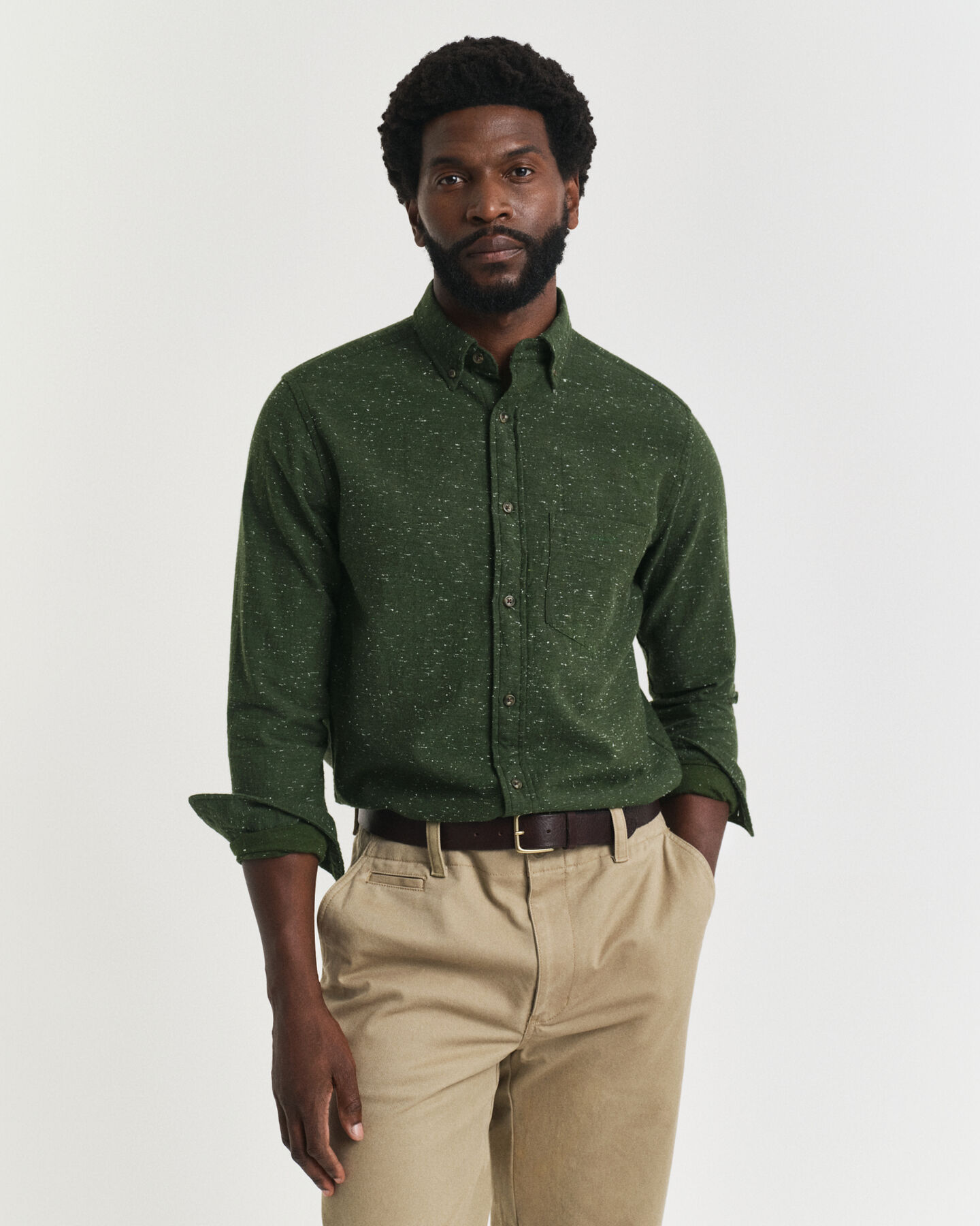 Chemise coupe regular en flanelle mouchetée