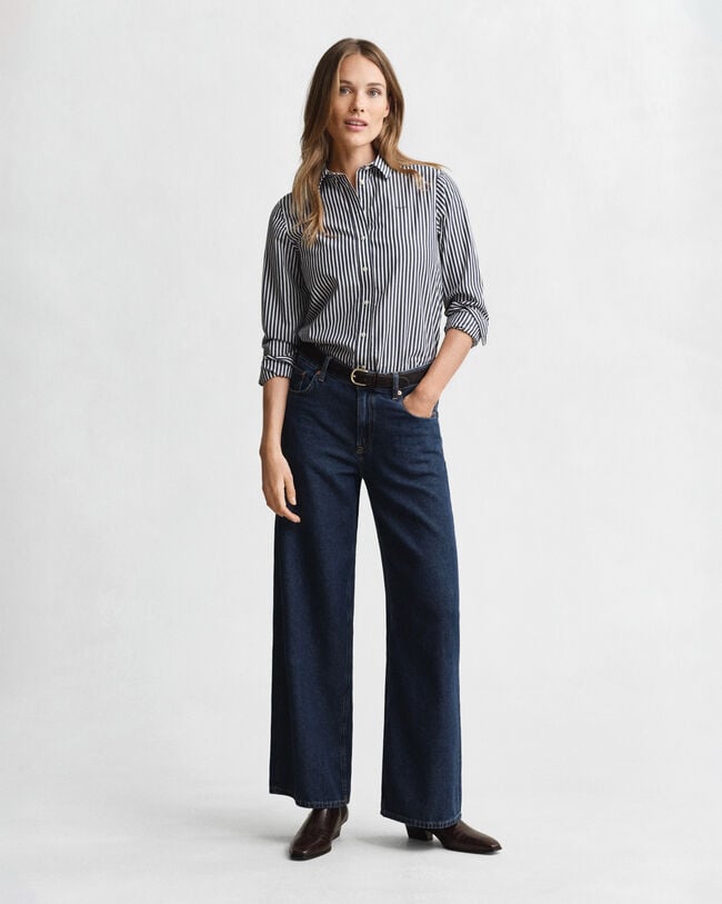 Chemise coupe regular en popeline à rayures classique