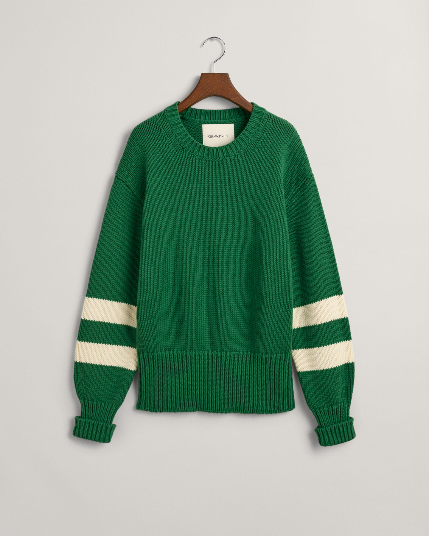 Pull ras du cou &agrave; manches ray&eacute;es