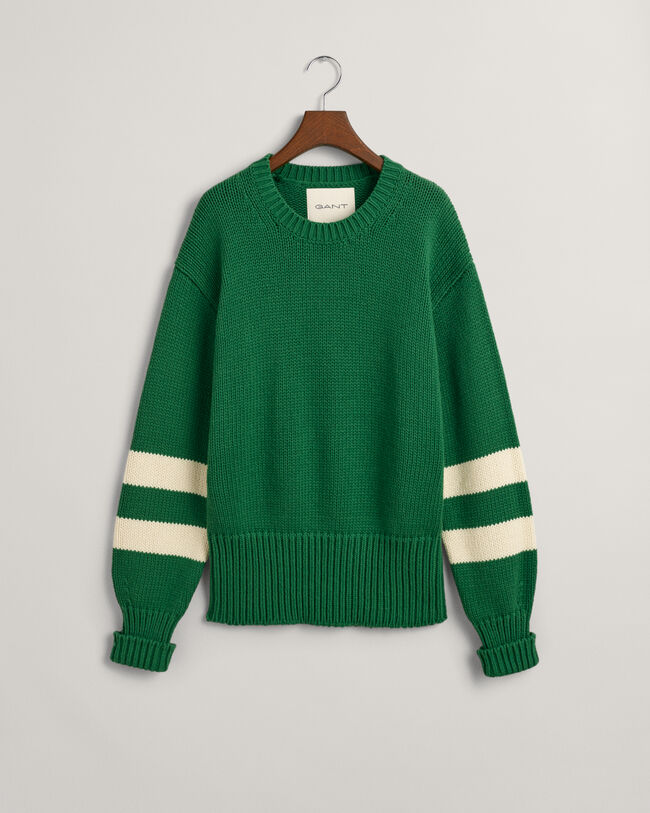 Pull ras du cou &agrave; manches ray&eacute;es