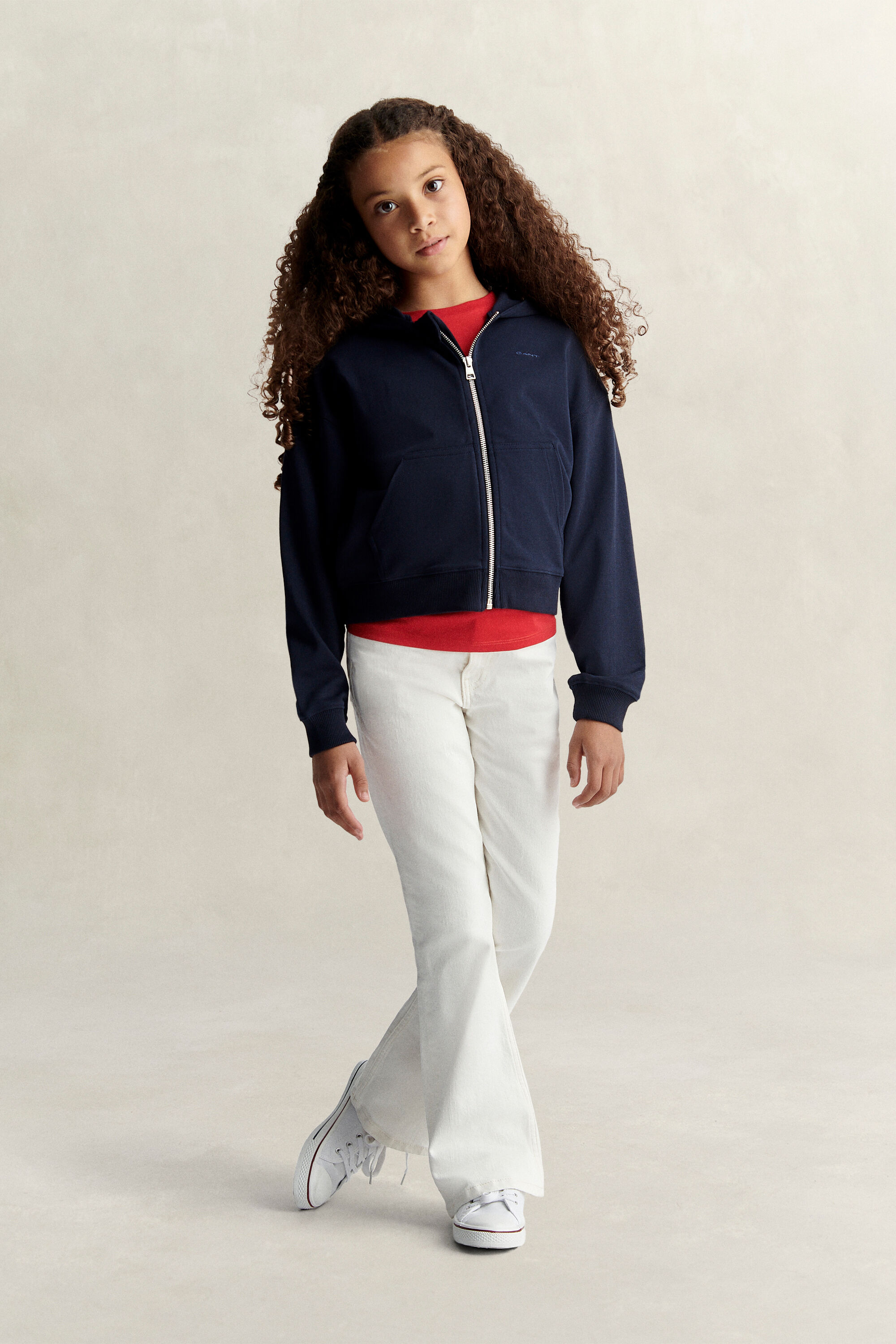 Sweat à capuche court zippé Ado Fille