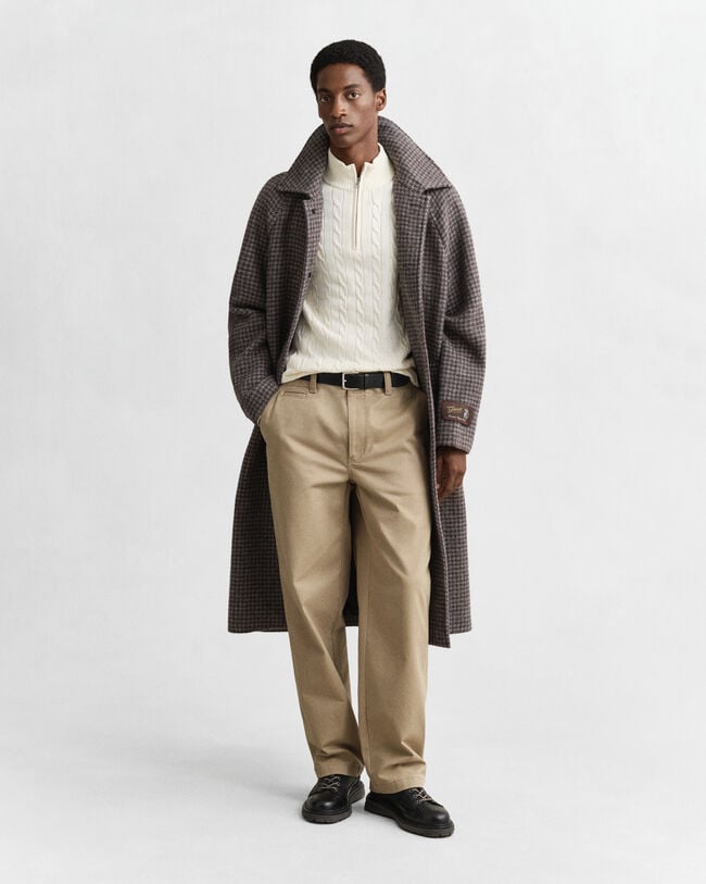 Pull à demi-zip en maille de coton torsadée