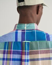 Chemise regular fit &agrave; carreaux madras et manches courtes Indian