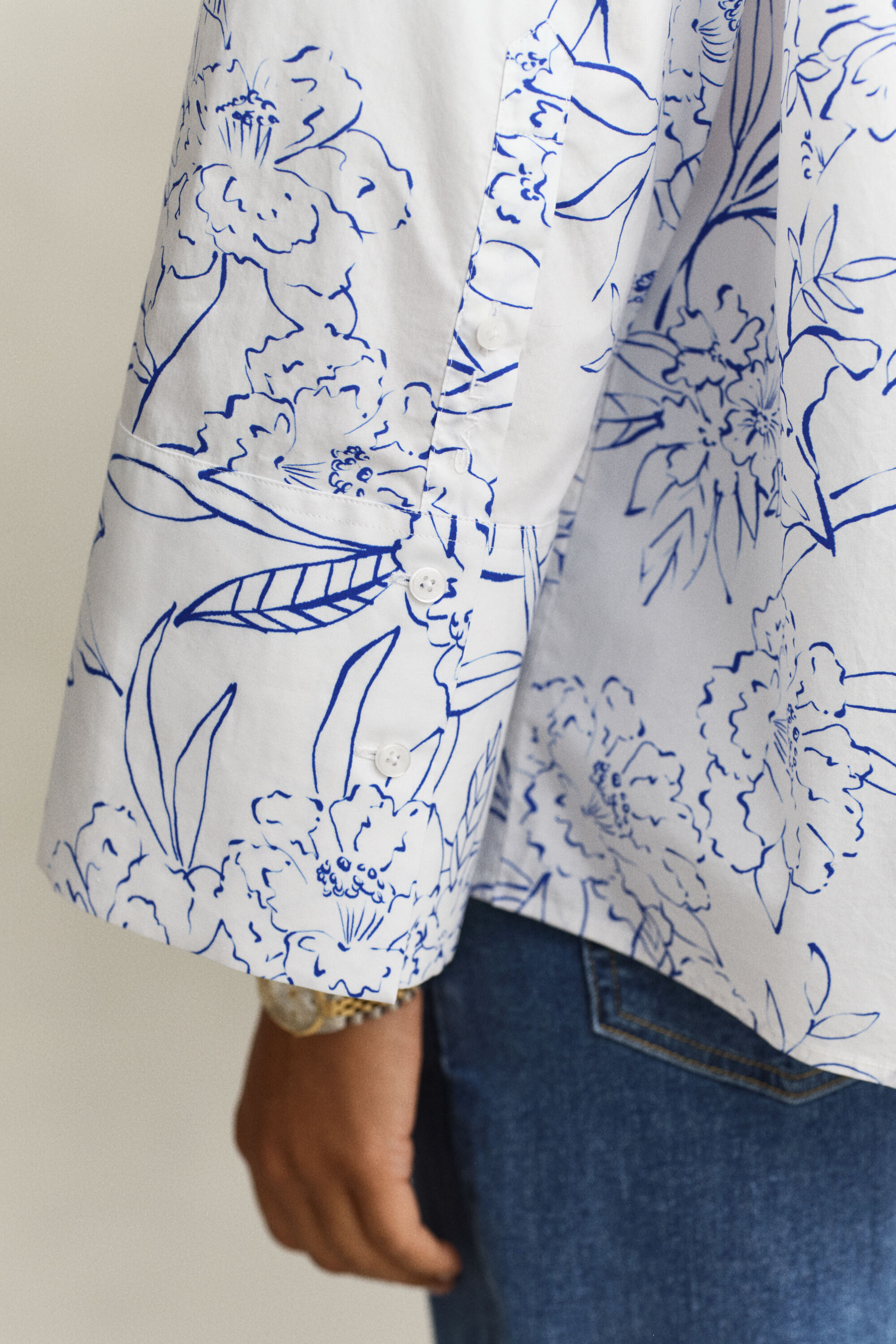 Chemise en popeline à fleurs