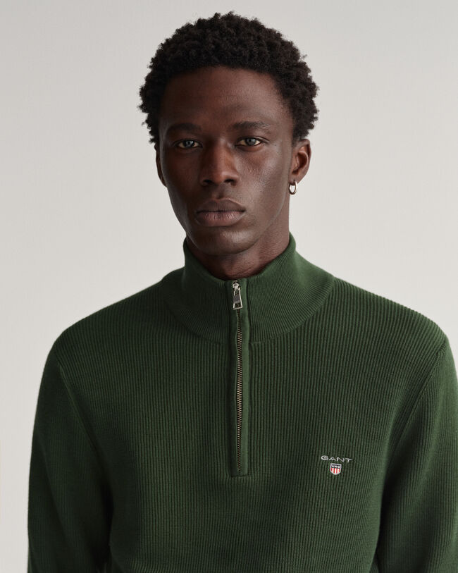 Pull &agrave; demi-zip c&ocirc;tel&eacute; Texture