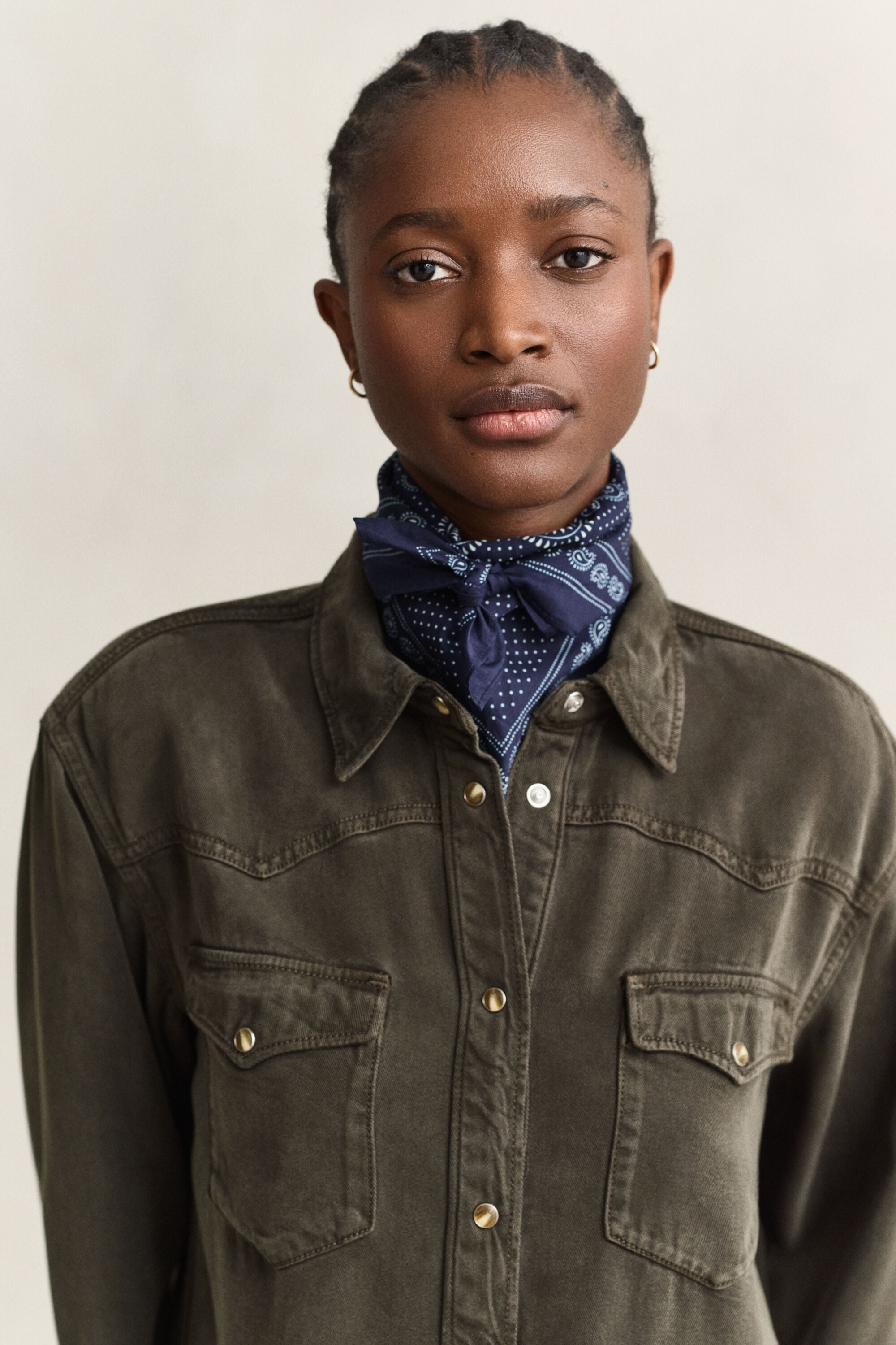 Chemise style ranger en sergé de denim
