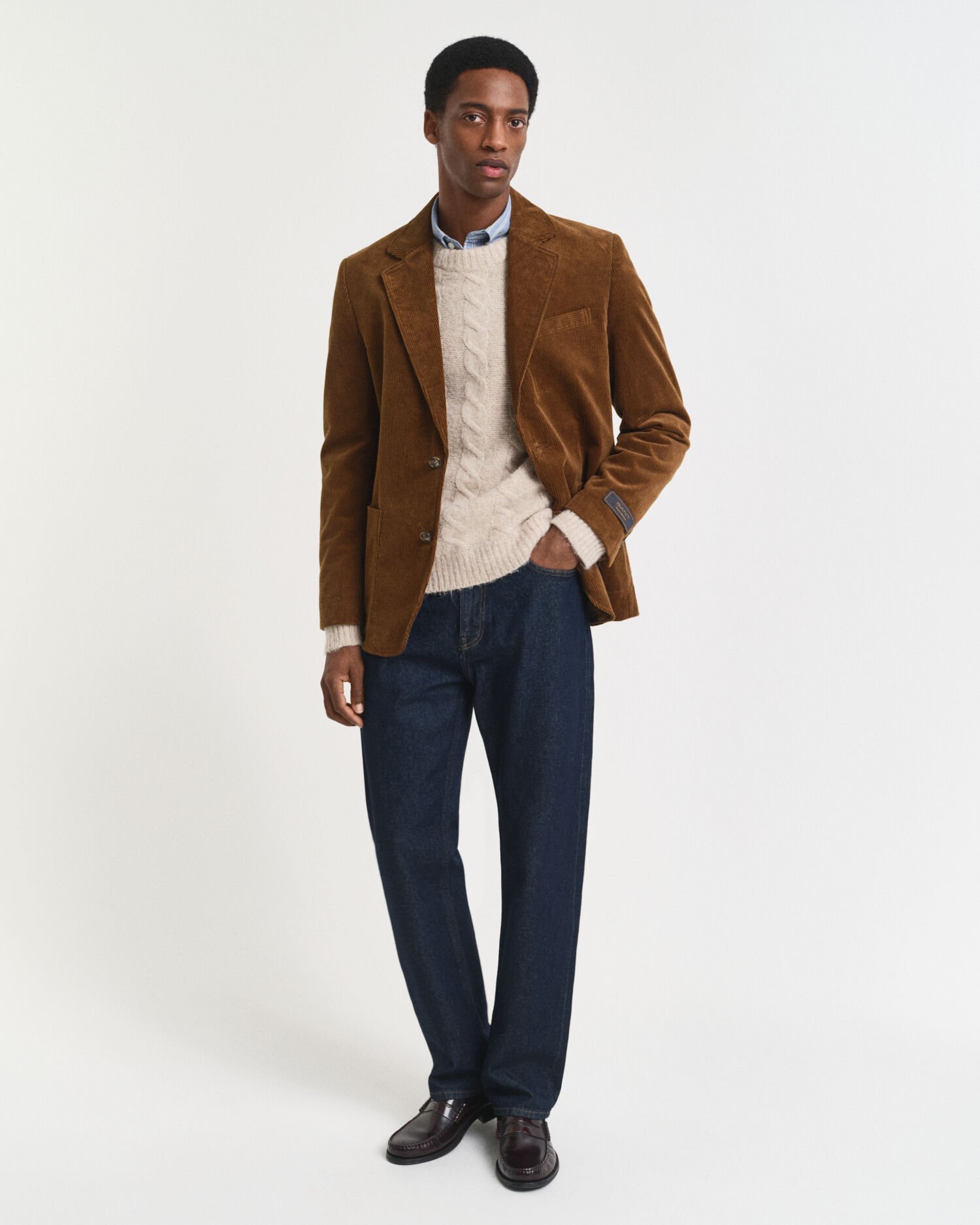 Pull col rond en maille torsadée